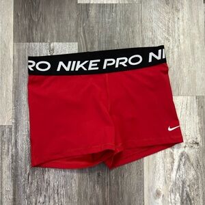 Nike Pro Dri-FIT Red and Black Shorts